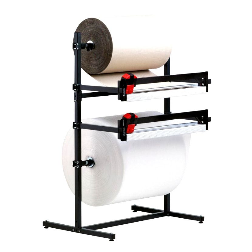 Schneidständer für 2 Rollen - waagerecht - Schnittbreite 1.000 mm - Rollendurchmesser 800 mm - 1.665 x 1.370 x 850 mm (HxBxT)