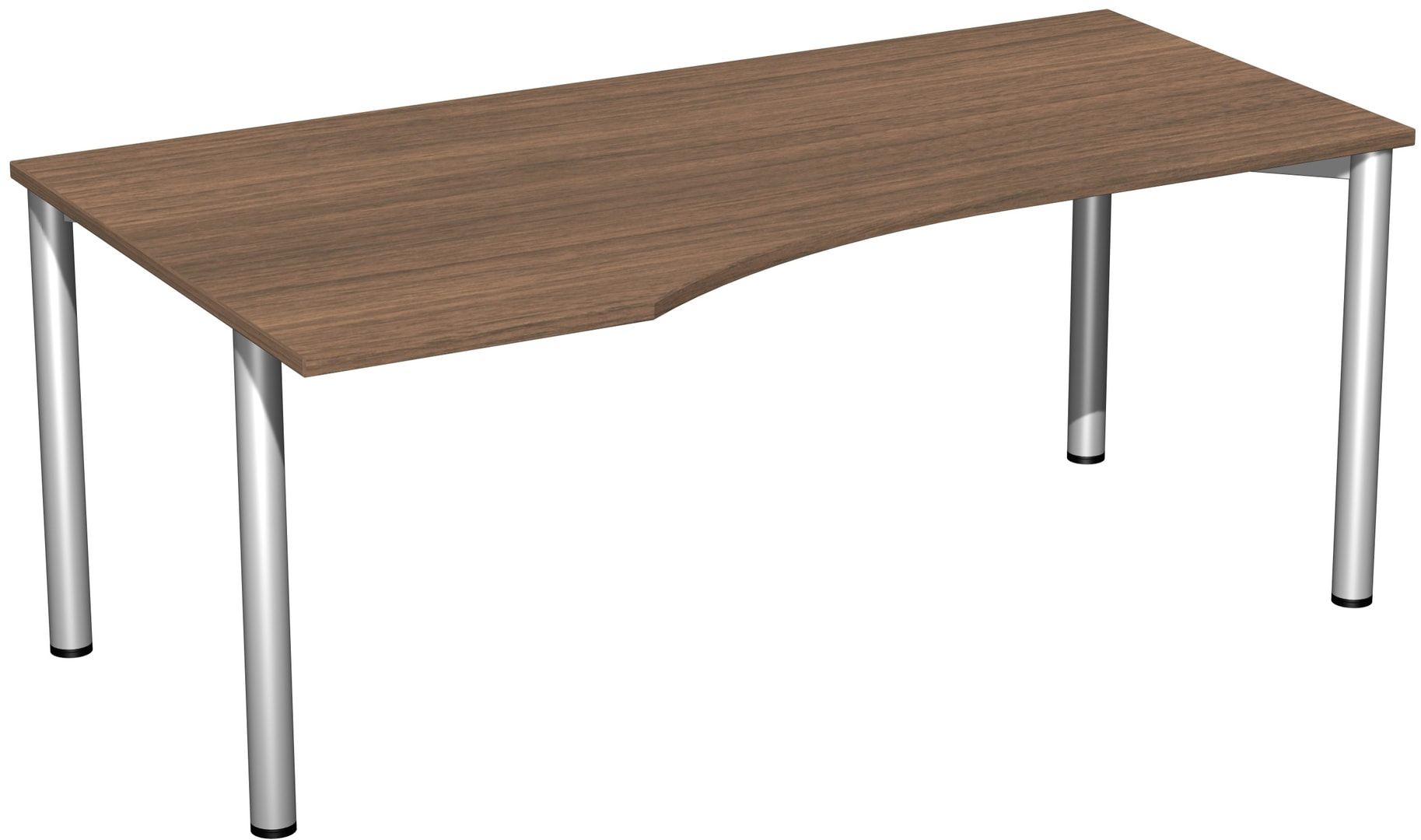 Eckschreibtisch - Ecke links - 4-Fuß Flex - 720 x 1.600 x 1.000 mm (HxBxT) - Gestell anthrazit - Ahorn