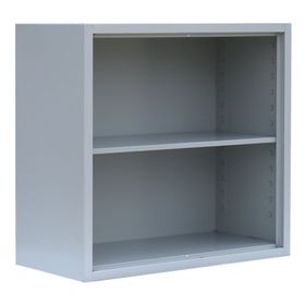 Aktenregal, Ordnerregal, Büroregal, 2 Fächer, Stahl, pulverbeschichtet, 750 x 800 x 383 mm (HxBxT), Farbe: lichtgrau