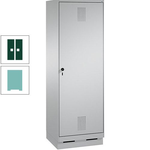 Doppel-Spind, Garderobenschrank, 1 Tür für 2 Abteile a 300 mm, Korpus anthrazitgrau, Türen anthrazitgrau, 1.800 x 600 x 500 mm (HxBxT)