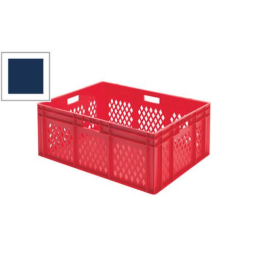 Eurobox - Eurokasten - Volumen 127 l - Boden geschlossen, Wände durchbrochen - 320 x 600 x 800 mm (HxBxT) - VE 1 Stk. - blau