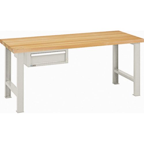 Werkbank - 0,3 t - (HxBxT) 840 x 2.000 x 750 mm - 1 Schublade - grau
