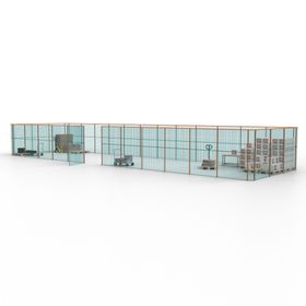 Maschinen Schutzgitter - Hallentrennwand - Sicherheitszaun - Tür - 45 m - 2.200 x 18.400 x 4.900 mm (HxBxT) - Farbe wählbar