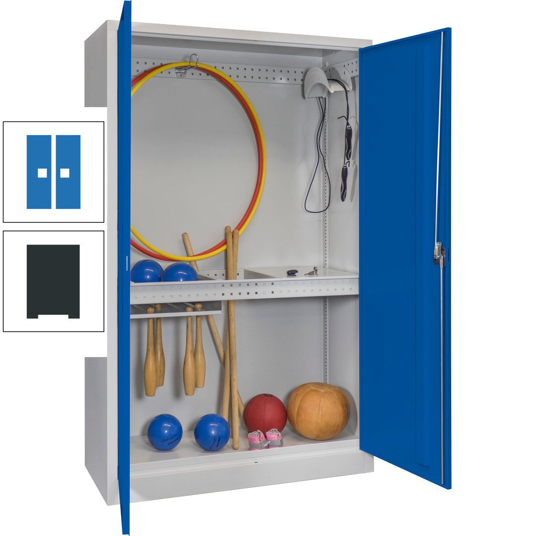 Sportschrank - Vollblechtüren - Variante 3 - 1.950x1.200x500 mm (HxBxT) - anthrazitgrau