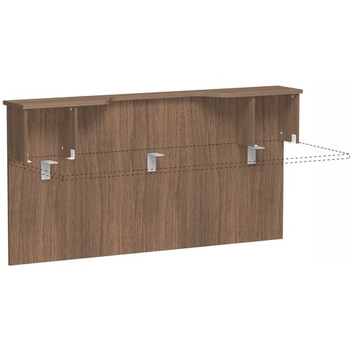 Anbau Thekenelement, Anbaumodul, Monitorausschnitt, Fachseiten, 25 mm Dreischicht-Feinspan, 1.025 x 1.800 x 300 mm (HxBxT), Dekor Ahorn
