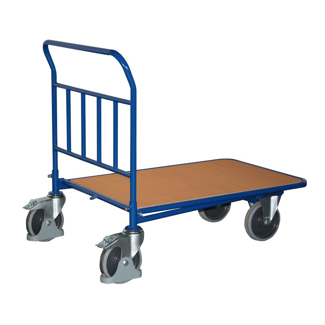C+C Wagen mit MDF Platte - ineinanderschiebbar - Ladefläche 500 x 880 mm (BxT) - Traglast 400 kg - enzianblau
