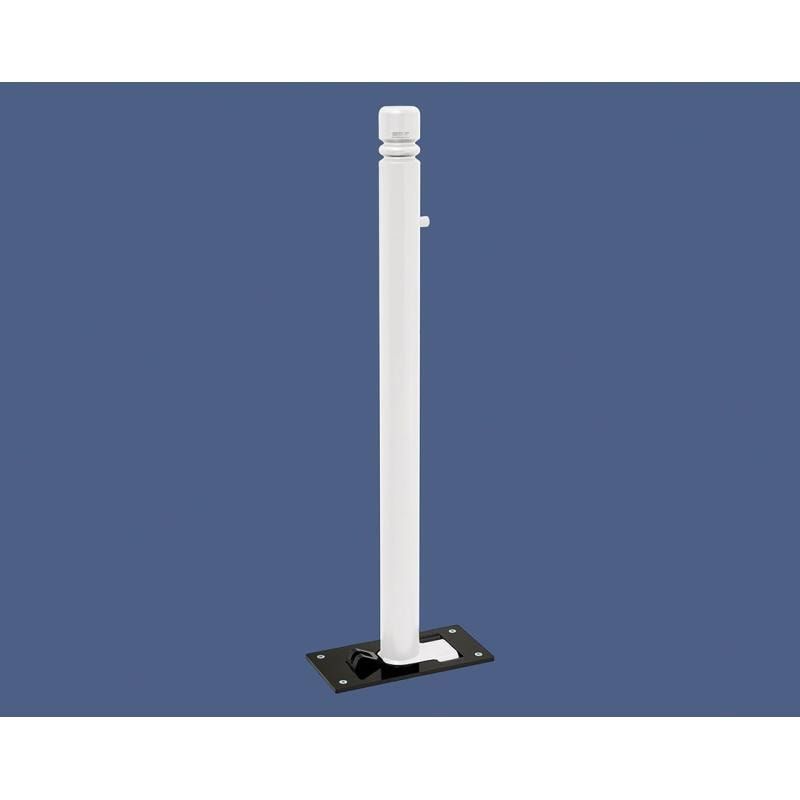 Klappbarer Pfosten mit Ringkopf - 76 x 1.082 mm (DxH) - Überfahrhöhe 98 mm - Farbe enzianblau - Absperrpfosten