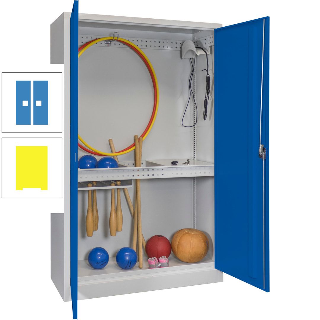 Sportschrank - Vollblechtüren - Variante 3 - 1.950x1.200x500 mm (HxBxT) - anthrazitgrau