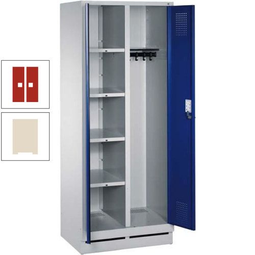 Mehrzweckschrank, Doppeltüren, Füße, 2 Abteile a 300 mm, Korpus anthrazitgrau, Tür anthrazitgrau, 1.800 x 600 x 500 mm (HxBxT)