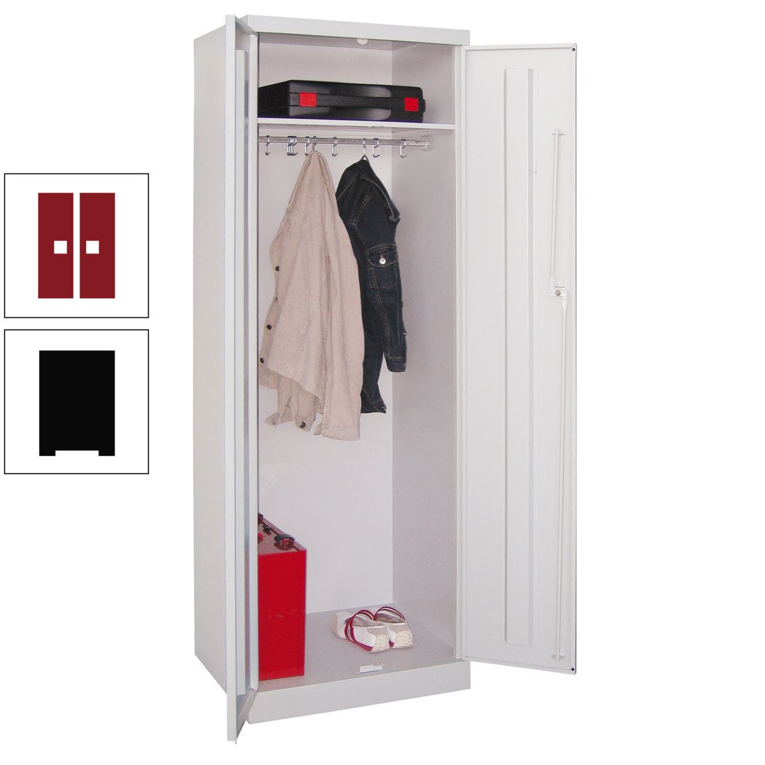 Garderobenschrank - 1 Fachboden - Kleiderstange - 1.800x600x500 mm (HxBxT) - Zylinderschloss - anthrazitgrau
