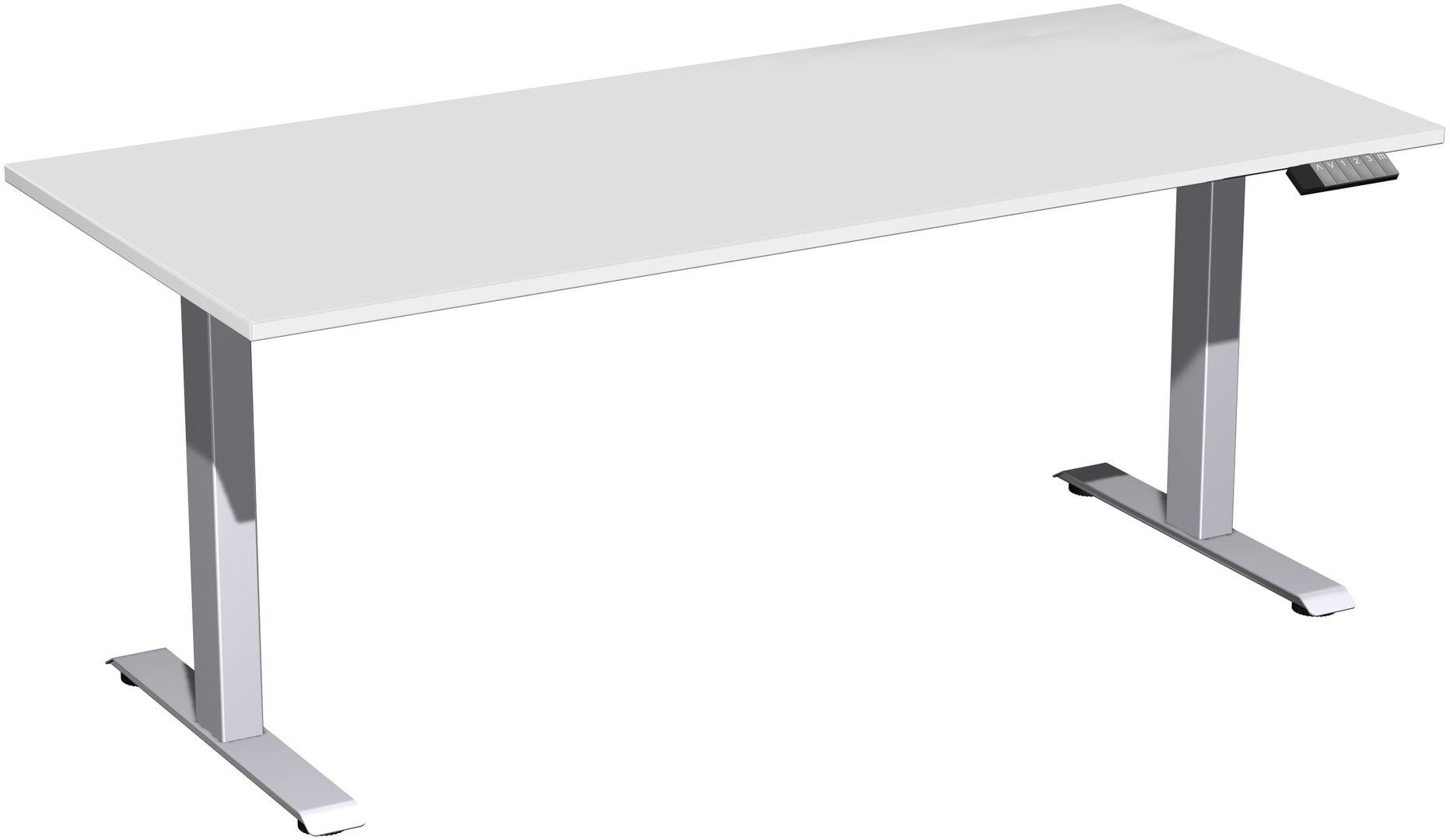 Schreibtisch, Elevate Basic, elektronisch höhenverstellbar, 730 - 1.230 x 1.200 x 800 mm (HxBxT), Gestell anthrazit, Dekor Ahorn