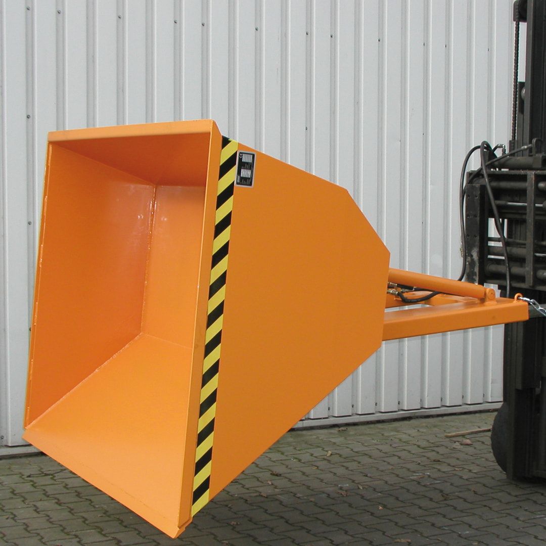 Staplerschaufel - 1.000 l Volumen - 2.000 kg Traglast - hydraulisch - feuerrot