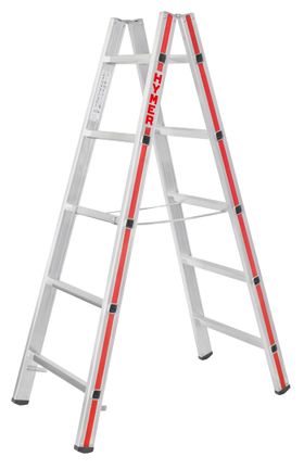 Aluminium-Sprossenstehleiter - Leiterlänge wählbar - beidseitig begehbar - Aluleiter Hymer