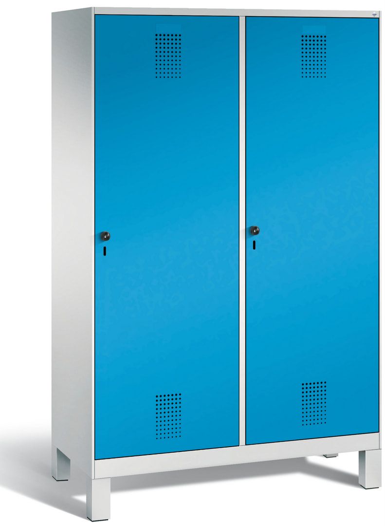 Doppel-Spind, Garderobenschrank, 2 Türen für 4 Abteile a 300 mm, Korpus anthrazitgrau, Türen anthrazitgrau, 1.850 x 1.200 x 500 mm (HxBxT)