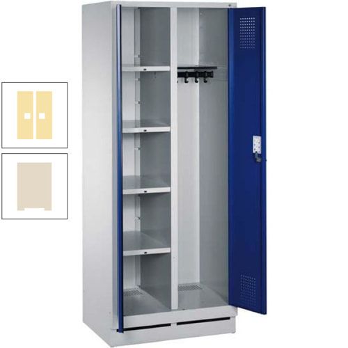 Mehrzweckschrank, Doppeltüren, Füße, 2 Abteile a 300 mm, Korpus anthrazitgrau, Tür anthrazitgrau, 1.800 x 600 x 500 mm (HxBxT)