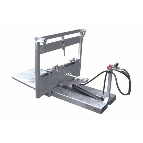 Gitterboxkipper für Gabelstapler, hydraulisch, Traglast 500 kg, geeignet für Gitterbox, Kettensicherung, Spannhaken, Farbe anthrazitgrau (RAL 7016)