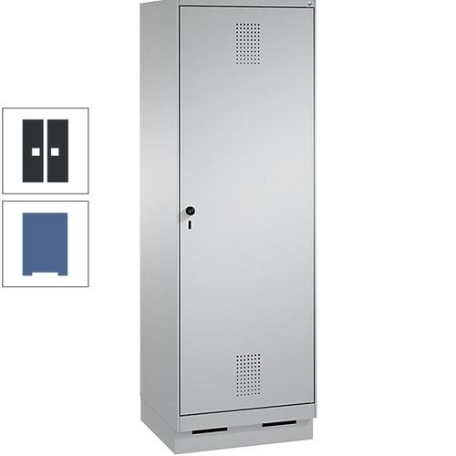 Doppel-Spind, Garderobenschrank, 1 Tür für 2 Abteile a 300 mm, Korpus anthrazitgrau, Türen anthrazitgrau, 1.800 x 600 x 500 mm (HxBxT)