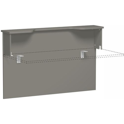 Anbau Thekenelement, Anbaumodul, Monitorausschnitt, 25 mm Dreischicht-Feinspan, 1.025 x 1.200 x 300 mm (HxBxT), Dekor Ahorn