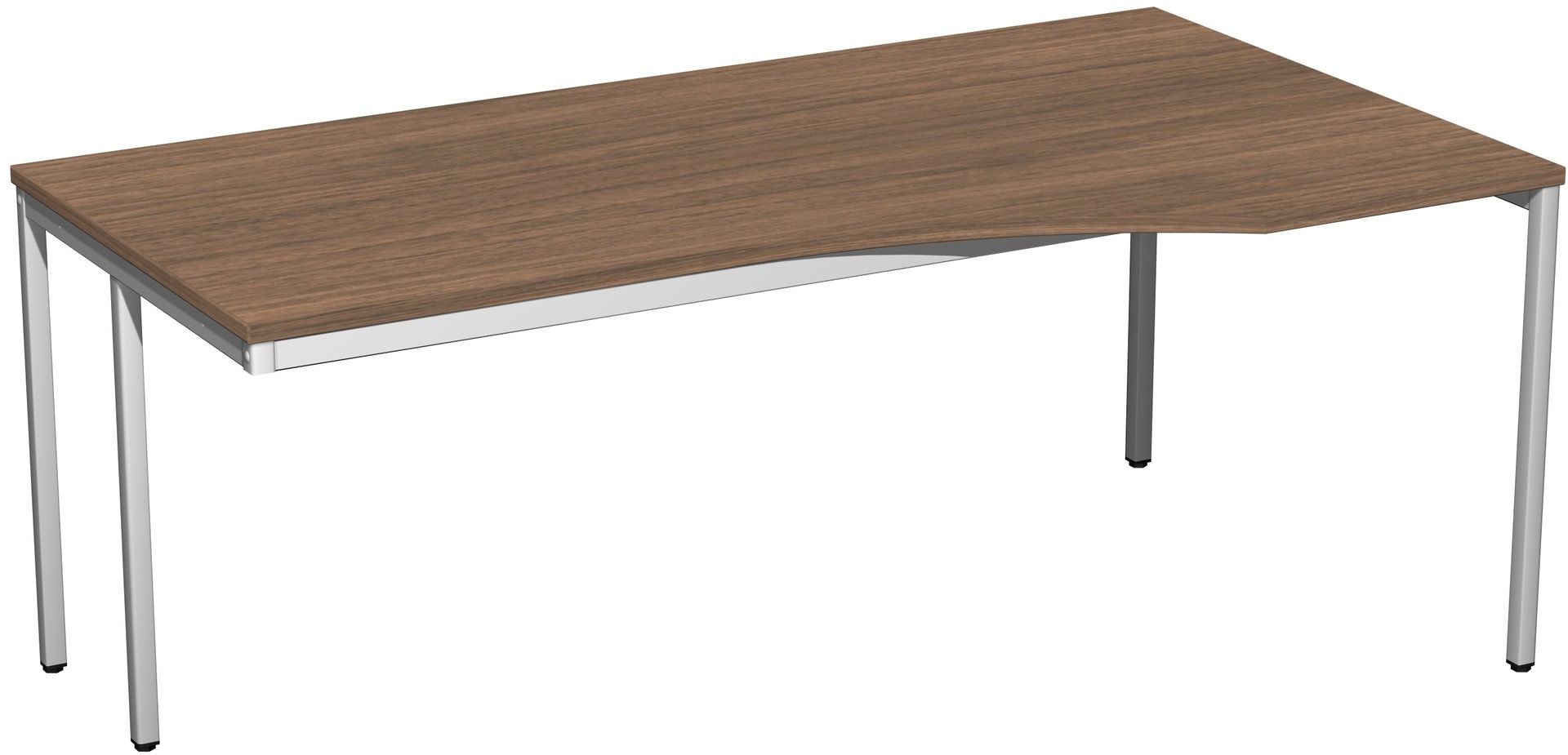 Schreibtisch - 4-Fuß Eco - Eckschreibtisch rechts - 720 x 1.800 x 1.000 mm (HxBxT) - Gestell lichtgrau - Ahorn
