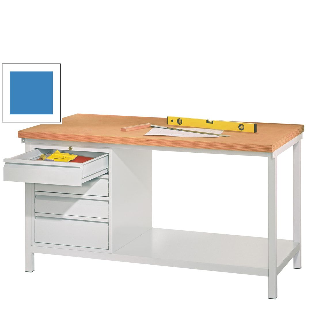 Werkbank - 1 Schubladenblock - 900 x 2.000 x 700 mm (HxBxT) - anthrazitgrau
