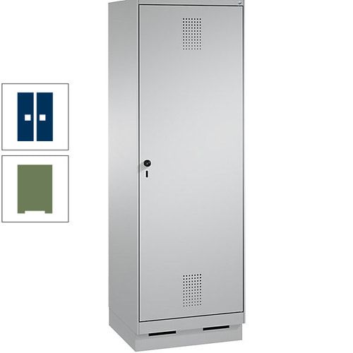 Doppel-Spind, Garderobenschrank, 1 Tür für 2 Abteile a 300 mm, Korpus anthrazitgrau, Türen anthrazitgrau, 1.800 x 600 x 500 mm (HxBxT)