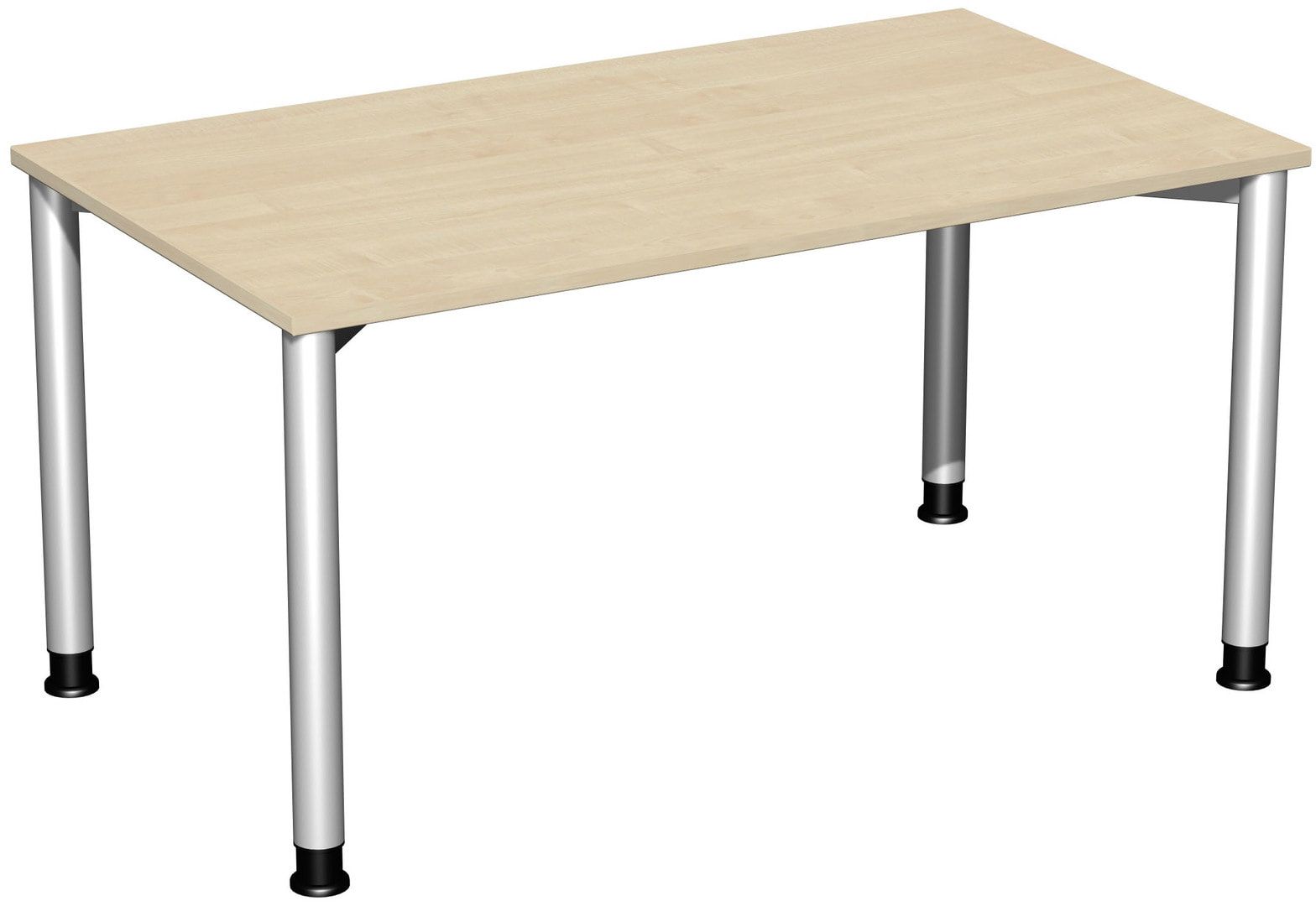 Schreibtisch - 4-Fuß Flex - Bürotisch - Höhe 680-800 mm - 1.000 x 800 mm (BxT) - Gestell anthrazit - Ahorn