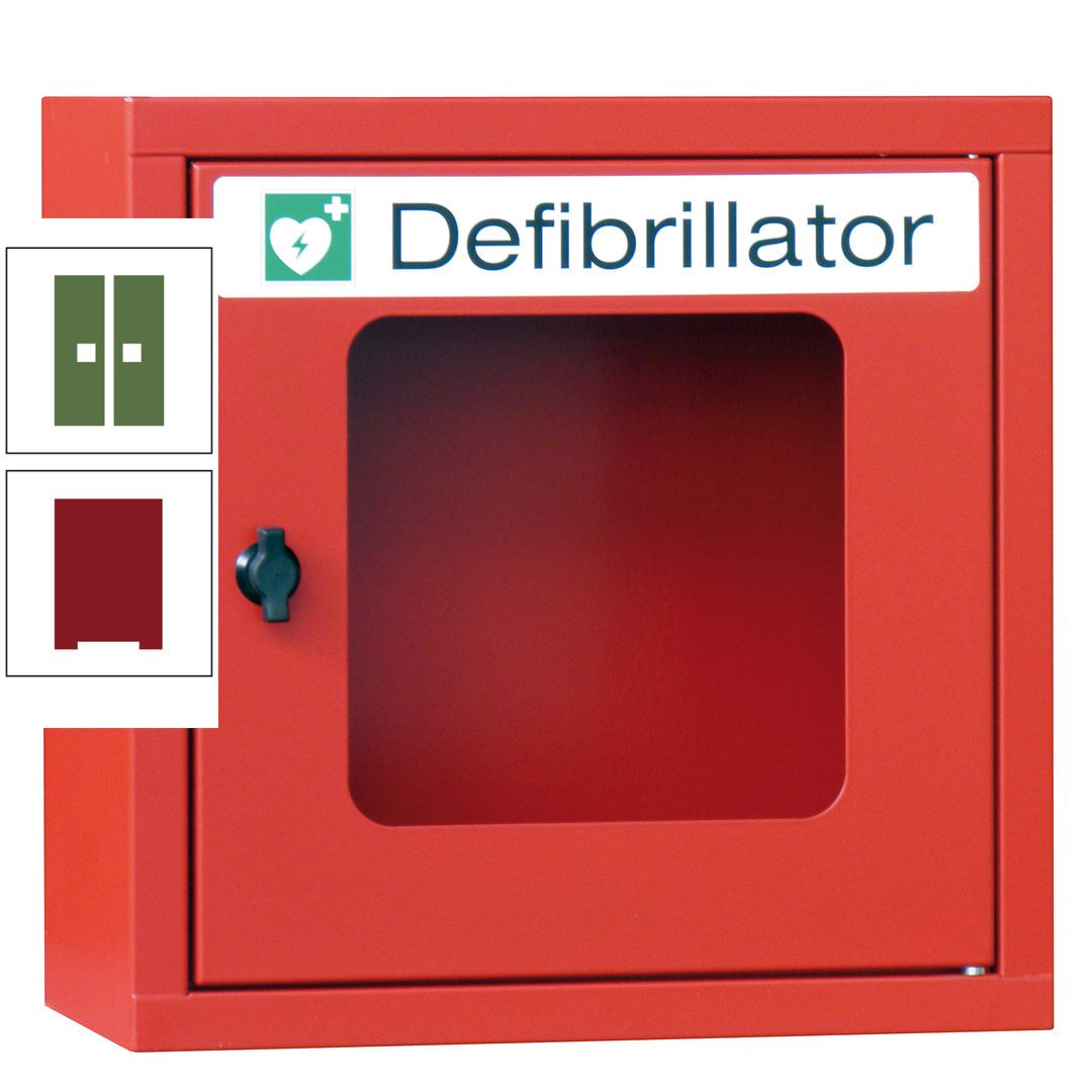 Defibrillatorenschrank - 400 x 400 x 200 mm (HxBxT) - Sichtfenster - anthrazitgrau