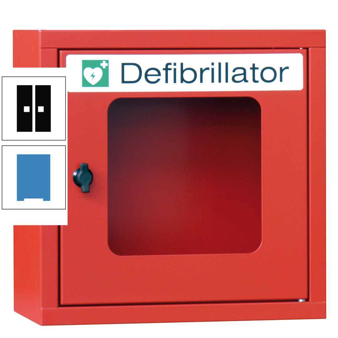 Defibrillatorenschrank - 400 x 400 x 200 mm (HxBxT) - Sichtfenster - anthrazitgrau