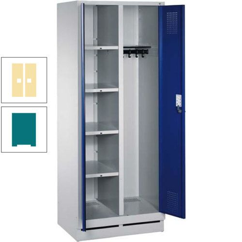 Mehrzweckschrank, Doppeltüren, Füße, 2 Abteile a 300 mm, Korpus anthrazitgrau, Tür anthrazitgrau, 1.800 x 600 x 500 mm (HxBxT)