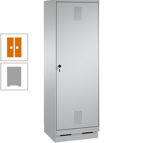 Doppel-Spind, Garderobenschrank, 1 Tür für 2 Abteile a 300 mm, Korpus anthrazitgrau, Türen anthrazitgrau, 1.800 x 600 x 500 mm (HxBxT)
