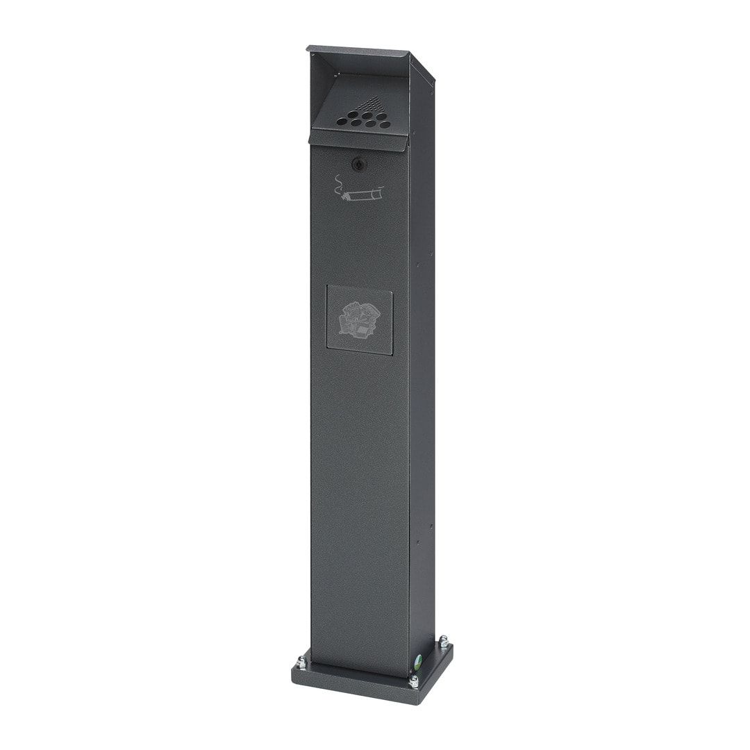 Standascher - Abfallsammler - Volumen 5 l - 1.150 x 180 x 150 mm (HxBxT) - Aluminium, geprägt