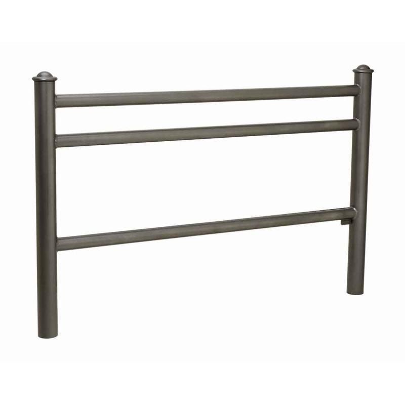 Geländer 3 Stahlrohre - 1.000 x 1.572 mm - Pfosten mit Edelstahlkopf - Farbe enzianblau - Außengeländer Systemgeländer