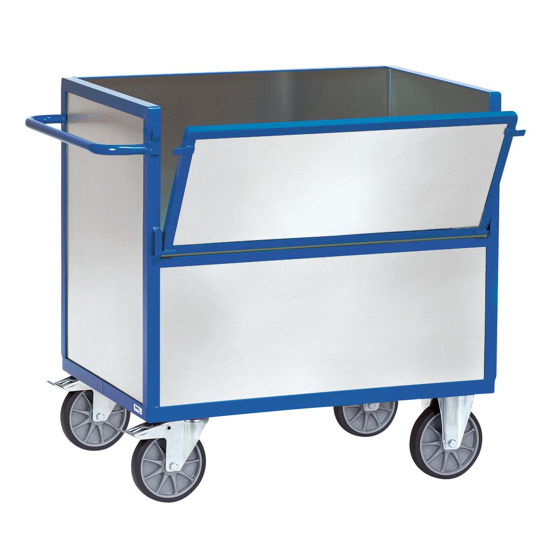 Fetra - Blechkastenwagen - 600 kg Traglast - 700 x 1.000 mm (HxB) - mit Deckel - verzinkt