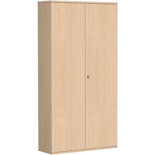 Flügeltürenschrank, Holztüren, 6 Ordnerhöhen, 5 Dekor-Einlegeböden, 2.304 x 1.000 x 425 mm (HxBxT), Frontfarbe Ahorn, Korpusfarbe Ahorn