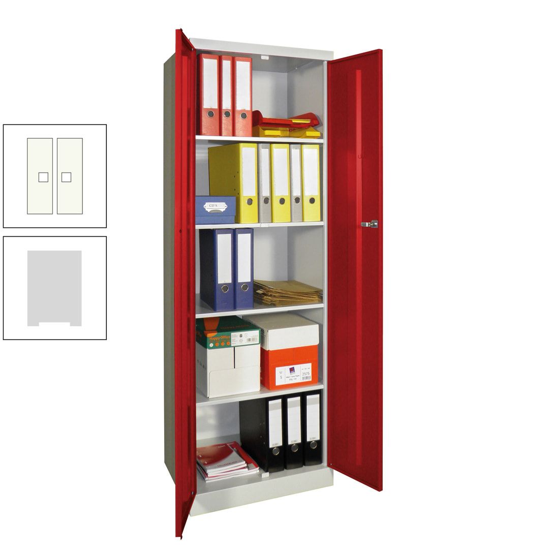Aktenschrank - Sockel - 4 Böden - 1.800x600x500 mm (HxBxT) - Zylinderschloss - anthrazitgrau