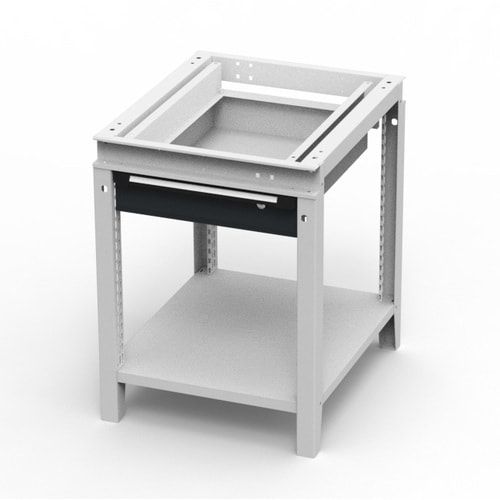 OTTOKIND Werkbank - Arbeitsplatte bündig - 850 x 605 x 750 mm (HxBxT) - Schublade - Ablageboden - lichtgrau