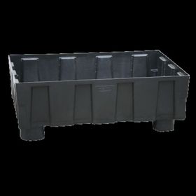 PE-Auffangwanne mit Sockelfüßen - 600 kg - 1.205 x 805 mm (BxT) - schwarz - Gitterrost wählbar