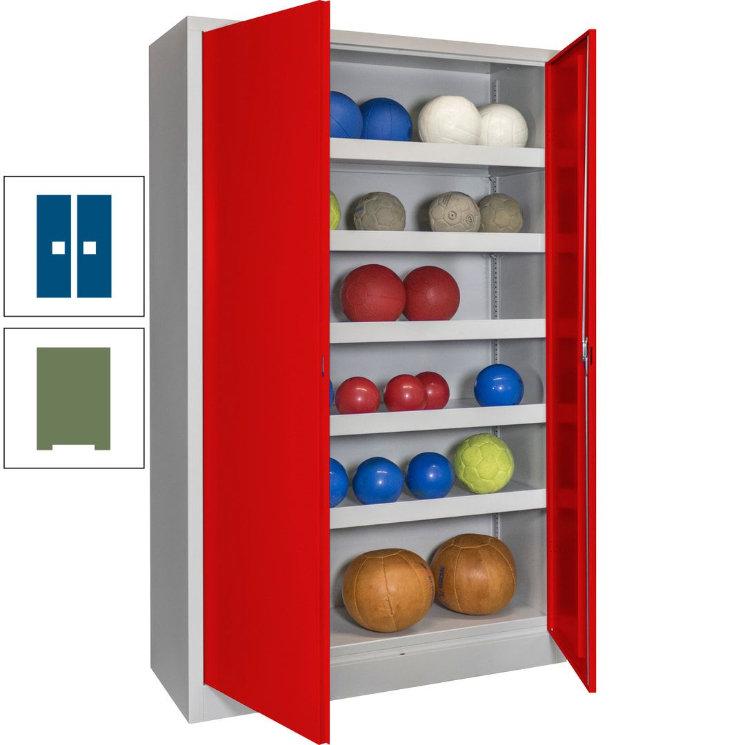 Ballschrank - Vollblechtüren - 5 Böden - 1.950x1.200x500 mm (HxBxT) - anthrazitgrau