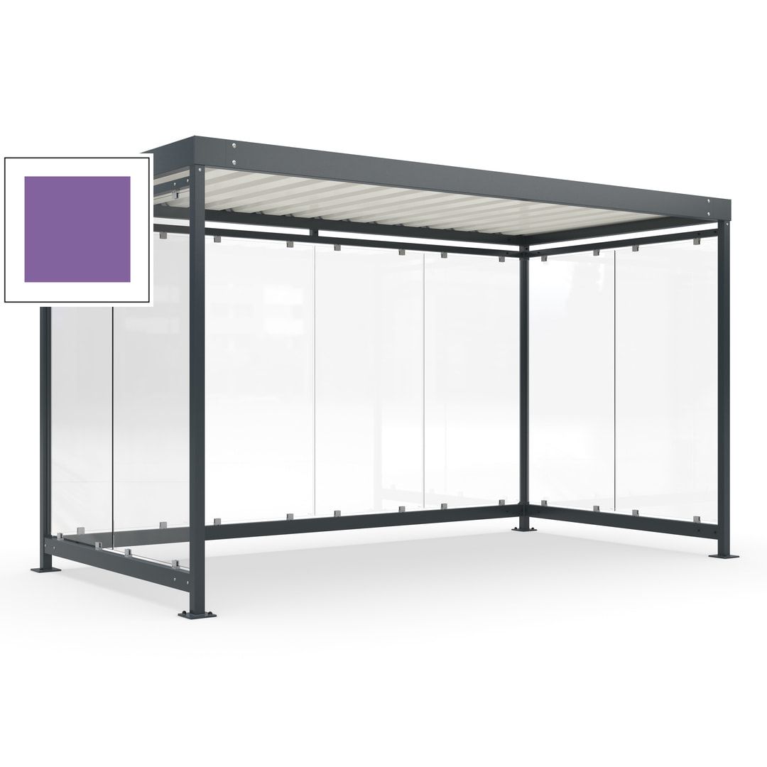 Fahrradunterstand, Fahrgastunterstand, Bushaltestelle, Bausatz, 12-13 Personen, 2.510 x 4.195 x 2.165 mm (HxBxT), 8 Wände, Achatgrau