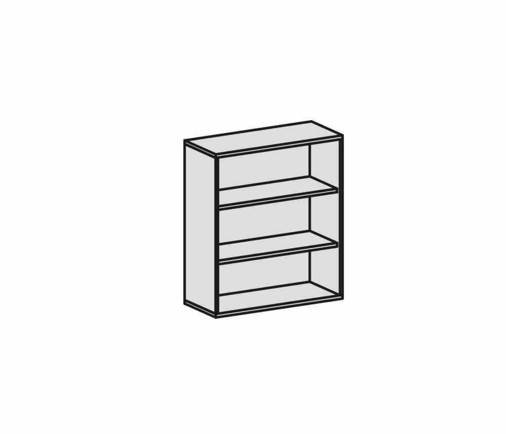 Büroregal, Metallsockel/Standfüße, 2 Einlegeböden, modular, Dreischicht-Feinspan, Einlegeboden, 1.152 x 1.000 x 425 mm (HxBxT), Dekor Ahorn