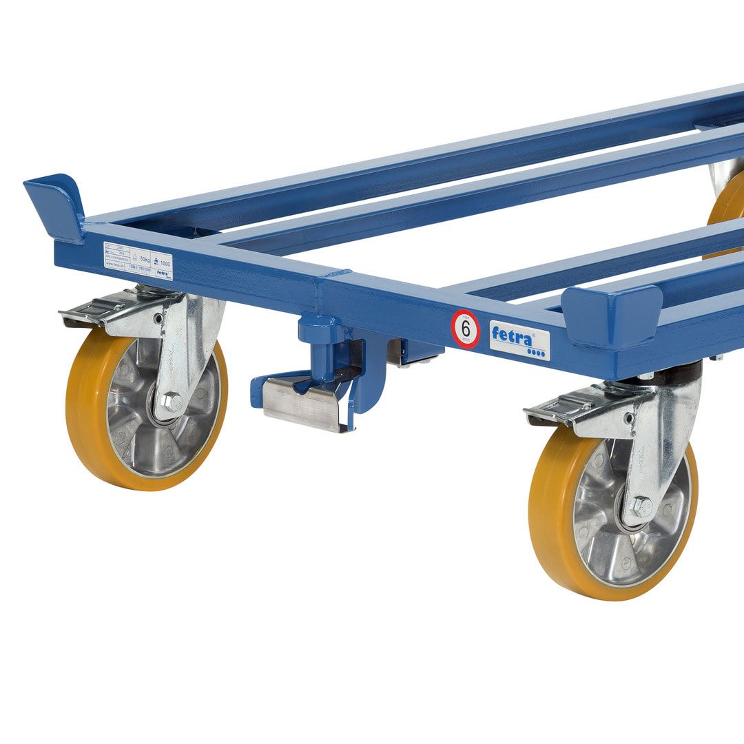 Fetra Palettenfahrgestell für Routenzug - Tragkraft 1.000 kg - 775 x 855 x 1.327 mm (HxBxT) - PU Rollen
