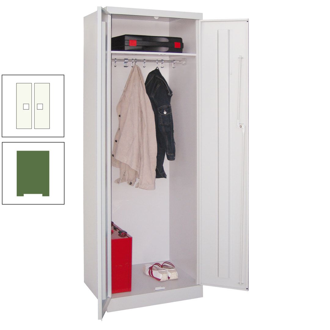 Garderobenschrank - 1 Fachboden - Kleiderstange - 1.800x600x500 mm (HxBxT) - Zylinderschloss - anthrazitgrau