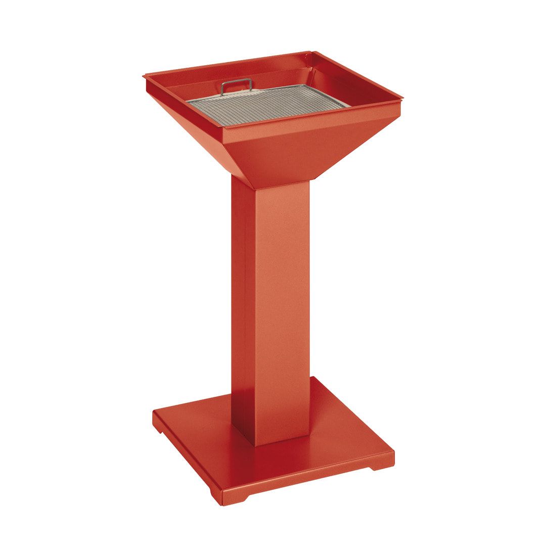 Standaschenbecher, Standascher, Antik-silber, 730 x 325 x 325 mm (HxBxT), Ascher, Turmaschenbecher, Stehascher, mit Sand befüllbar
