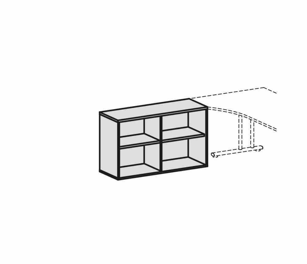 Anstell-Büroregal, Schreibtischhöhe, justierbare Stellfüße, Dreischicht-Feinspan, Einlegeboden, 720 x 1.000 x 425 mm (HxBxT), Dekor Ahorn