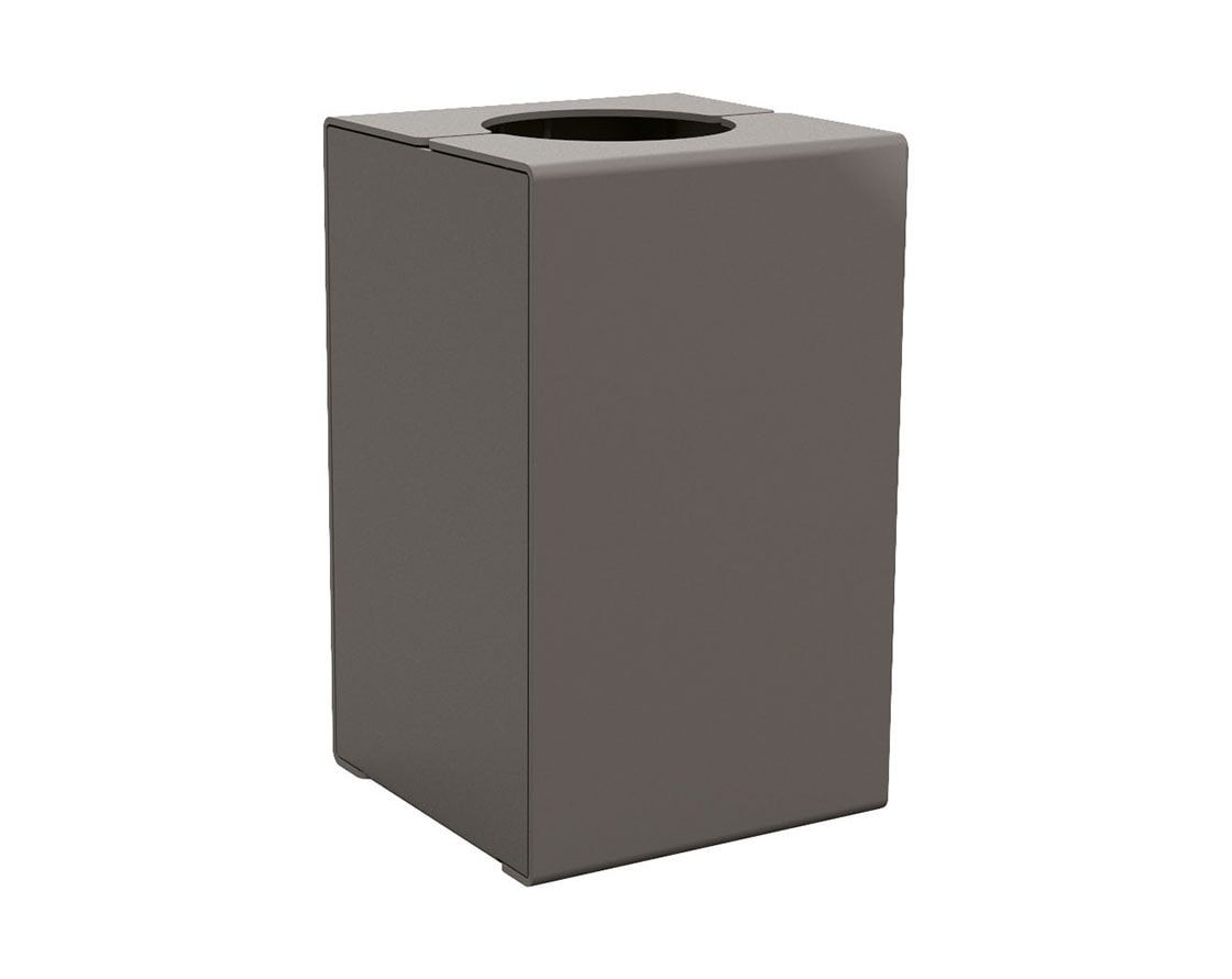 Abfalleimer aus Stahl - 120 l - 750 x 450 x 450 mm (HxBxT) - Verankerungsstäbe - Farbe enzianblau