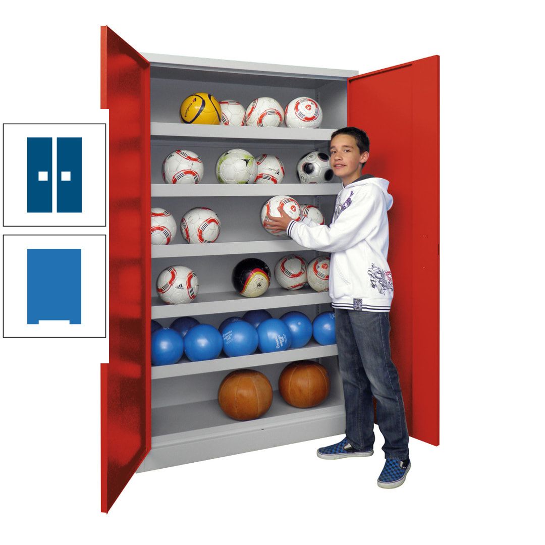 Ballschrank - Vollblechtüren - 5 Böden - 1.950x1.500x500 mm (HxBxT) - anthrazitgrau