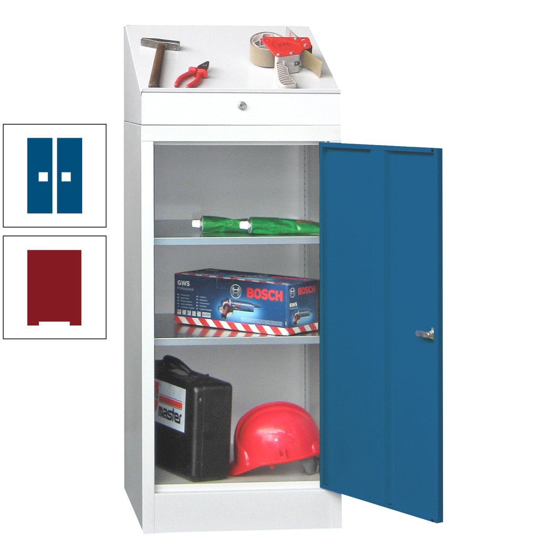 Stehpult mit Schrank - Vollblechtür - Zylinderschloss - 1.270x500x500 mm (HxBxT) - anthrazitgrau