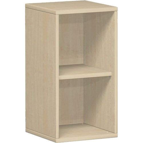 Büroregal, Schreibtischhöhe, Metallsockel/Standfüße, Dreischicht-Feinspan, Einlegeboden, 768 x 1.000 x 425 mm (HxBxT), Dekor Ahorn