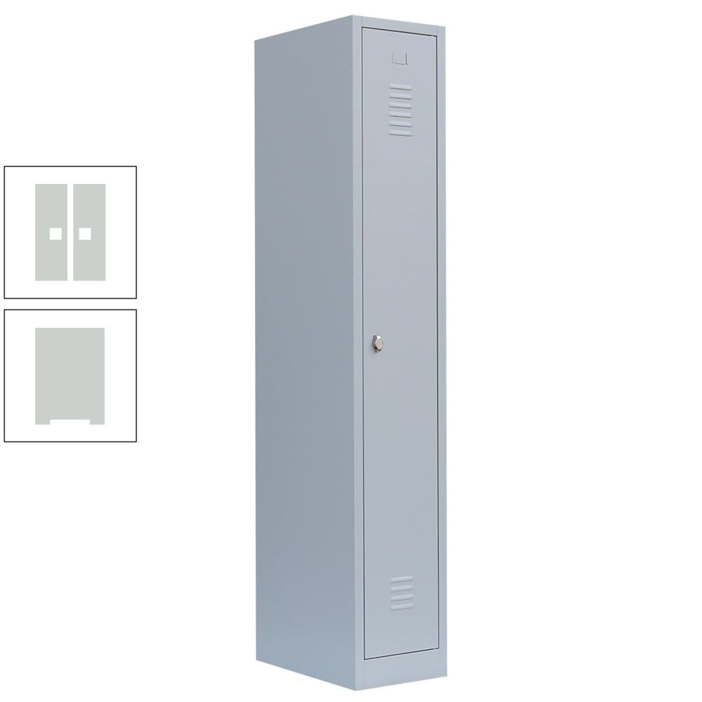 Garderobenschrank, Garderobenspind, 1 Abteil, 1.800 x 315 x 500 mm (HxBxT), Stahl, Korpusfarbe: lichtgrau, Frontfarbe: anthrazitgrau