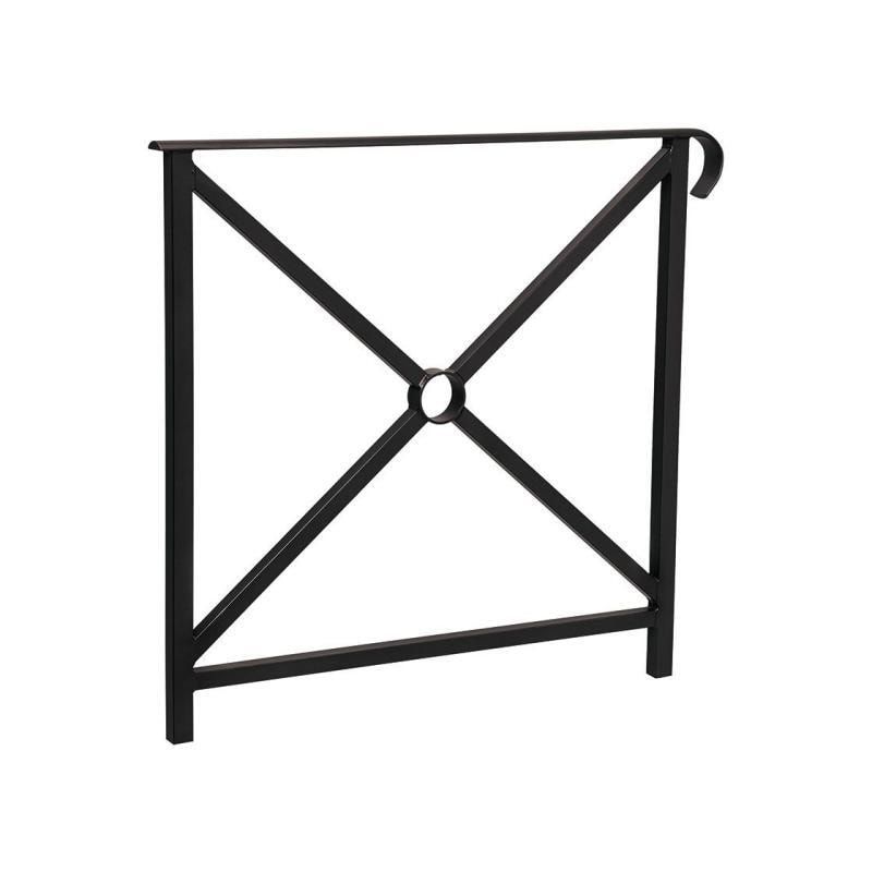 Geländer Kreuz und Kreis - 1.000 x 800 mm - flacher Handlauf - Farbe enzianblau - Außengeländer Systemgeländer